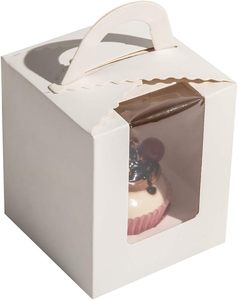 Caja de Papel para Ramos de Flores con Ventana Grande de PVC y Asa de Cuerda, Bolsa de Papel para Arreglos Florales - Product Image 1