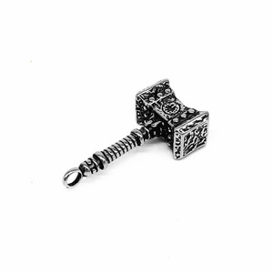 Yunnique – collier avec pendentif marteau Thor, en acier titane, bijoux unisexes à la mode, design géométrique - Product Image 2