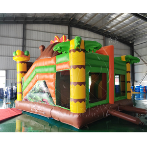 Château plein d'entrain de parc de Dino gonflable de maison de rebond de jungle de terrain de jeu gonflable de saut commercial avec le videur gonflable de glissière - Product Image 3