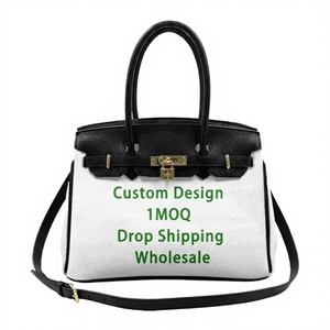 Sac bandoulière pliable léger en cuir PU pour femme, imprimé sur mesure à la demande, avec fermeture éclair et rivets décoratifs - Product Image 1