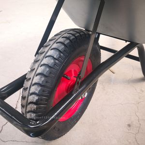 Carretilla de Jardín de Acero Resistente con Capacidad de Carga Máxima de 200 kg, Rueda Neumática de PU, Fácil Montaje, Uso en Construcción y Agricultura, Modelo WB6414T 1 - Product Image 2
