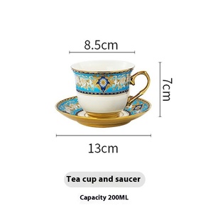 Moderno stile Vintage europeo in ceramica osso caffè e tazza da tè con piattino per uso domestico e regalo - Product Image 3