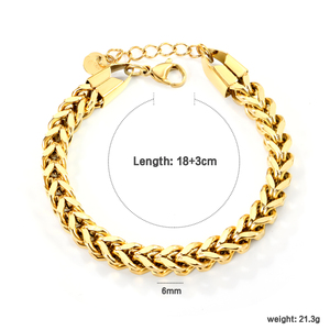 Pulsera de Cadena de Acero Inoxidable Chapada en Oro de 18K para Mujer, Impermeable, Hipoalergénica, Resistente al Deslustre, Joyería Elegante para Uso Diario - Product Image 2