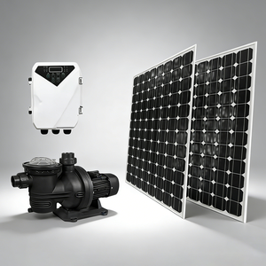 Pompe à eau solaire haute pression sans balais en acier inoxydable DC&DC/AC 1,64 CV 1200W pour piscines 48V/72V, surface en plastique - Product Image 1
