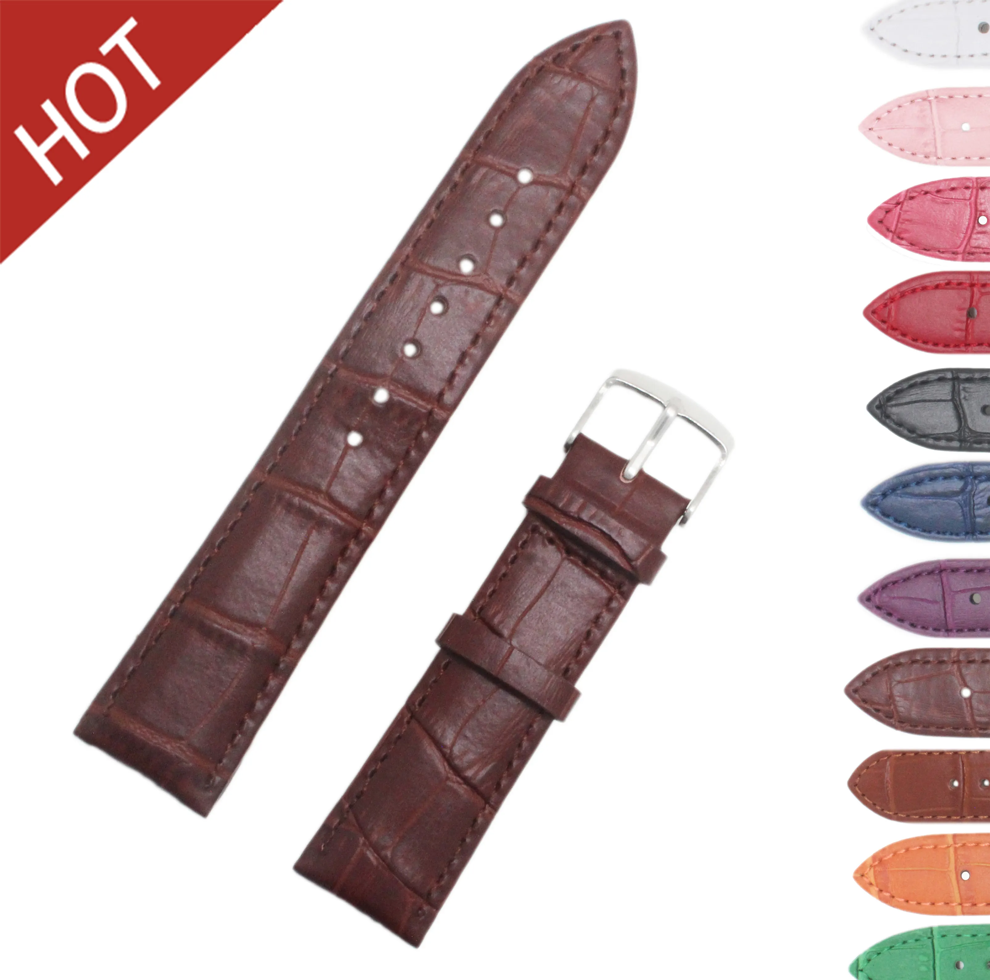 Custom Crocodile 22mm 20mm Leather Watch Strap Band Genuine Leather Watch Belt Leather Band Strap Watchband Factory
