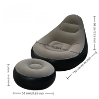 Fauteuil gonflable moderne et confortable avec repose-pieds assorti, siège pneumatique pliable et portable pour dortoir, chambre et extérieur