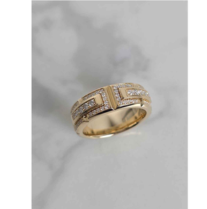 Unisex 925 Sterling Silver Gold Plated VVS1 Moissanite Diamond Hip Hop Engagement Wedding Band <b>Ring</b> - Product Image 3