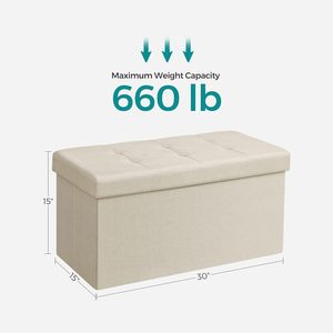 <span class=keywords><strong>Banc</strong></span> de rangement pliable, <span class=keywords><strong>coffre</strong></span> de rangement, repose-pieds - Product Image 2