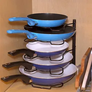 2021 supporto per scolapiatti nuovo armadio da cucina dispensa coperchio del vaso supporto di stoccaggio supporto regolabile in altezza Pan & Pot Rack Organizer