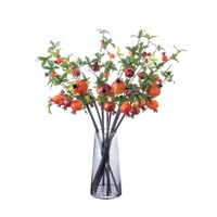 Fabricant de fleurs artificielles en mousse à quatre têtes, motif branche de grenade, pour décoration de mariage, vente en gros de plantes vertes