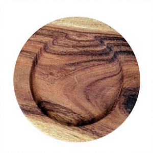 Assiette en bois artisanale de haute qualité avec grain naturel unique, plat de service élégant et vaisselle décorative - Product Image 1
