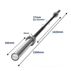 Rouser tập thể dục IPF Đen kẽm cứng Chrome Deadlift Barbell 2000lbs PowerLifting barra con pesas cử tạ OB Bar 20kg