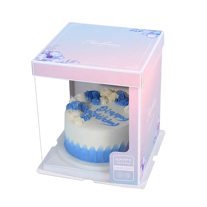 Kuchen box Transparent Klar Hoch Hochzeit Kunststoff Box Benutzer definierte Großhandel Luxus Geburtstag Für Pop Gast Anpassbare Kuchen Box