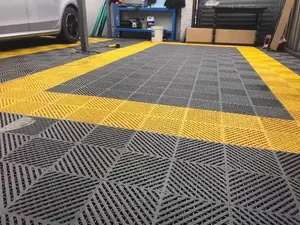 Dalles de sol en plastique et caoutchouc pour piscine, drainage, extérieur, interverrouillables, 40*40, tapis de garage, revêtement de sol, paillasson - Product Image 5