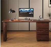 Bureau commercial en bois massif nordique Noyer Moderne Simple Ensemble de meubles de bureau et d'étude Style chinois Bureau d'ordinateur