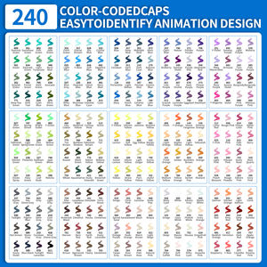 12/24/36/48/72/120/168/240色アクリルマーカー斜め柔らかいブラシチップ着色紙用永久インク - Product Image 6
