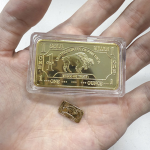 Fabricante personalizado Metal Craft Gift Mini Solid <span class=keywords><strong>1</strong></span> Gramo Buffalo Bar Gold Silver Plated Bullion - Product Image 6