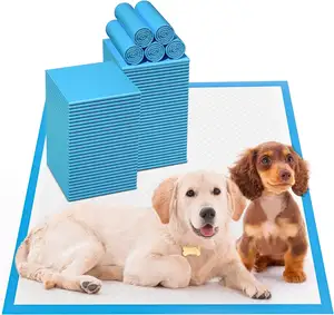 Alfombrillas de entrenamiento para perros y cachorros superabsorbentes e impermeables, alfombrillas para mascotas domésticas, 50 soportes 90*150 de gran tamaño, azul