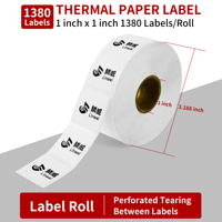 Étiquettes thermiques directes Linwei 1" x 1", autocollants avec code QR, étiquettes à code-barres - compatibles avec les imprimantes Zebra, non compatibles avec Rollo