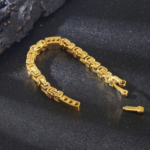 2024 New Design Wholesale <b>Men</b> Custom Stainless Steel Byzantine Chain <b>Bracelet</b> - Product Image 2