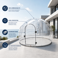 Rumah Kubah Langit Berbintang Transparan Polikarbonat Kustom 360 Panoramic PC Bubble House untuk Glamping Homestay Resort Restoran