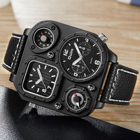 Oulm nouvelle arrivée montre homme Unique de luxe grande taille cadran carré boussole décoration Quartz horloge Antique montres homme