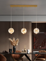 Lustre long en cristal moderne et minimaliste de luxe à trois têtes pour restaurant, table à manger et bar (vente en gros)