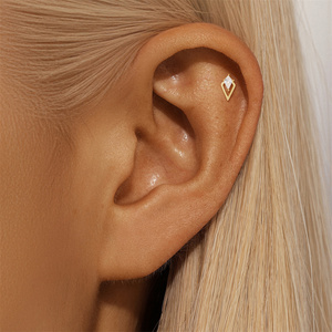 Pendientes de Plata de Ley S925 con Zirconia Marquise, Diseño Geométrico de Doble Capa, con Borlas y Parte Trasera Plana, Marca CANNER - Product Image 4