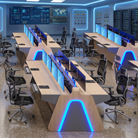 Mobilier de salle de commande et de contrôle, console de commande personnalisée, poste de travail pour opérateur de sécurité, solution pour centre de contrôle industriel