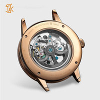 Roulette de luxe gravée en or rose Fabricant de poignet Montres mécaniques automatiques de marque privée personnalisées en cuir