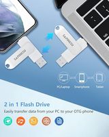 Unidad Flash USB 3.0 Dual de Alta Velocidad de 64 GB con Chip Grado A, Certificación CE/FCC, FAT32/EX-FAT para Teléfonos Android/PC/Laptop/Mac