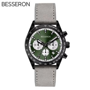 Relojes de Cuarzo Cronógrafo de Acero Inoxidable de Estilo Lujoso para Hombre, Correa de Cuero de 22 mm, Diámetro de Esfera de 42 mm, Logotipo Personalizado, Moda Ejecutiva - Product Image 4