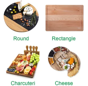 China Wholesale Blanks Custom Live Edge Large Round Thick Walnut Acacia Wooden Cutting Board For Kitchen