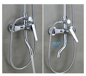 Doccia moderna a doppio manico in acciaio inossidabile Set doccia termostatica a parete multifunzione pressurizzata da bagno doccia - Product Image 2