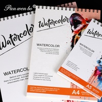 Panwenbo A3 A4 A5 24 feuilles 180gsm sans acide pressé à froid peinture aquarelle papier bloc spirale lié aquarelle livre