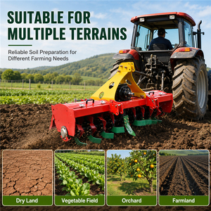 Motoculteur rotatif monté sur tracteur, machine agricole robuste, cultivateur rotatif, rotavator - Product Image 6
