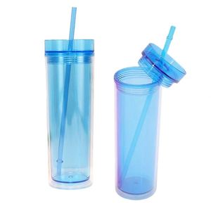 Vaso Minimalista de Plástico de Doble Pared con Pajita, Varios Colores, para Agua Fría, Verano 2026 - Product Image 3