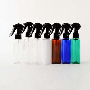 Cylinder Shape PET <b>Plastic</b> <b>Spray</b> <b>Bottle</b> with Pump Sprayer for Household Use 120ml Amber Color - Product Image 1