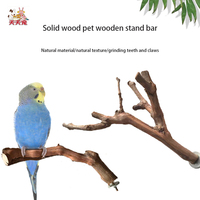 Petit perchoir pour oiseaux en bois de vigne naturel et en acier, jouet amusant et ludique pour cage à oiseaux