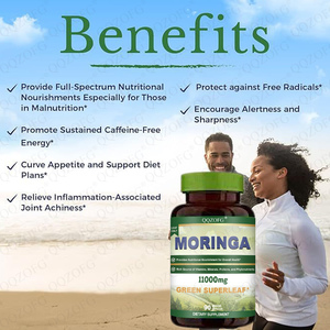 QQZOFG LEAFONLY <span class=keywords><strong>MORINGA</strong></span> Complément Alimentaire - 90 Capsules 11000mg Superfeuille Verte Soutien Nutritionnel Soutien Immunitaire Énergie - Product Image 4