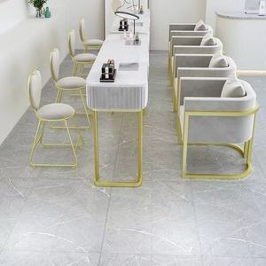 Mesa de Manicura Rosa GLASGLOW, Mesa de Uñas de Salón, Estilo Moderno Francés, Muebles de Salón de Belleza, Tapa de Vidrio, Mesa de Uñas Blanca de Spa - Product Image 5