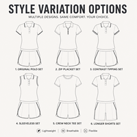 Ensemble deux pièces polo blanc et marine à bordure contrastante pour femme, avec short athlétique décontracté personnalisé