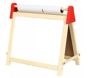 Montessori đồ chơi dễ dàng Playhouse Double Sided đen bảng đen có thể gập lại bảng gỗ hàng đầu trẻ em tẩy Bảng chữ cái giấy cuộn Giá vẽ - Product Image 4