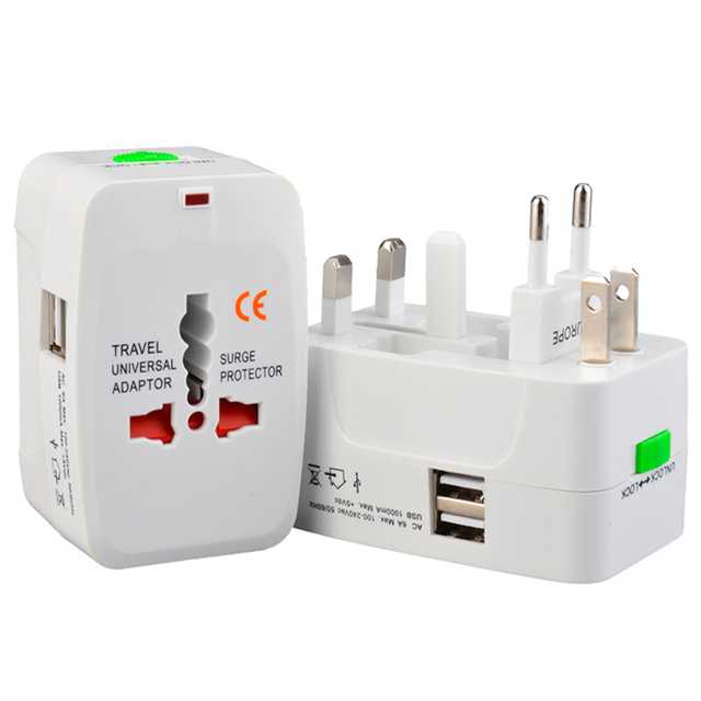 Brand New Universal Travel Power Adapter Portable International US UK EU AU Smart Adapter Plug Multi-USB Port for LED Laptop DC
