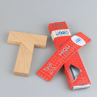 Mainan Puzzle Bentuk T Kayu Beech Mainan Asah Otak Permainan Keluarga Gaya Tangram untuk Anak-anak Hadiah Anak-anak