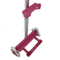 Poignée télescopique réglable en aluminium pour bagages, avec roue en PU pour monter les escaliers, pour sacs de pilotes et d'équipages de cabine
