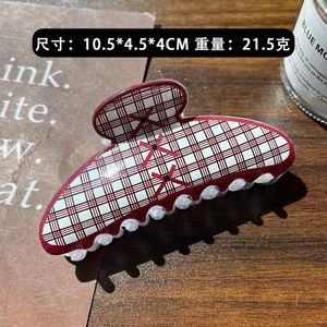 New Plastic Unisex Hair <b>Clips</b> with Popular Printing Design High-End European and American Style 10.5cm Bowknot Daily Use - Product Image 2