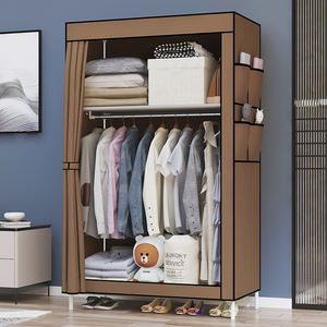 خزانة ملابس محمولة لغرفة النوم عالية الجودة قابلة للطي من القماش، رف تخزين وخزانة ملابس قائمة بذاتها - Product Image 3