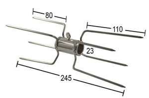 Accesorio para Barbacoa, Pincho para Pollo <span class=keywords><strong>de</strong></span> Acero Inoxidable 304 <span class=keywords><strong>de</strong></span> Grado Alimenticio, Redondo <span class=keywords><strong>de</strong></span> 22 mm, Doble Punta, Grande - Product Image 3