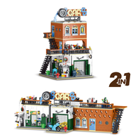 Série XMORK City, 1637 pièces, 2 en 1, atelier de réparation automobile, blocs de construction en plastique ABS, briques d'architecture DIY, jouets éducatifs, à partir de 14 ans